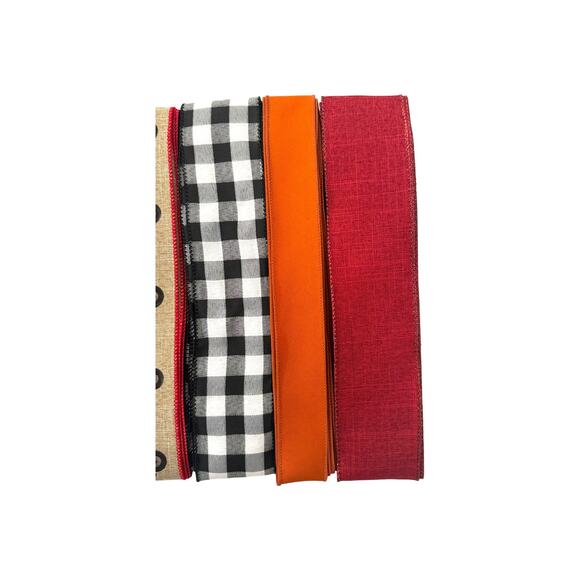 Red Truck Pumpkin Welcome Fall Sign Ribbons Bundle Set, DIY Wreath Supply Kit - Picture 5 of 5